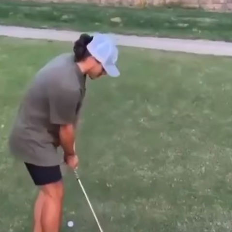 WATCH: Golfer hits AMAZING trick shot off large wall into the hole